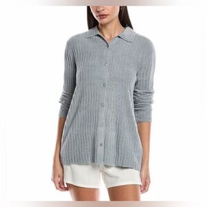 Barefoot Dreams Cozychic Ultra Lite Ribbed Button Front Shirt - XS